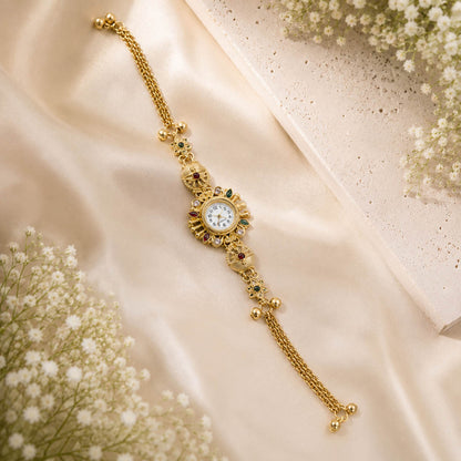 Elegant Rani & Green Color Kundan Watch For Girls & Women Party Wear Collection