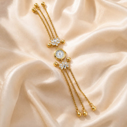 Premium White Color Kundan Watch For Girls & Women Elegant Festive Wear Design