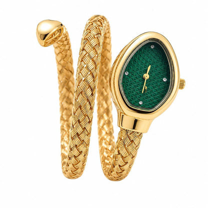 Green Color Snake Analog Watch Featuring Trendy Modern Style with Premium Fashion Appeal