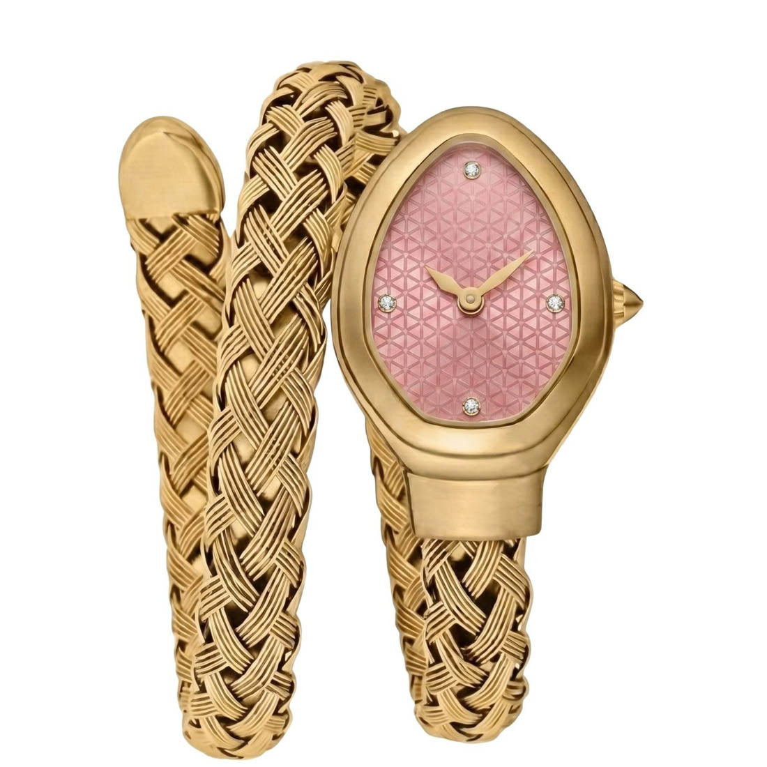 Peach Color Snake Analog Watch with Beautiful Elegant Design for Casual and Party Wear