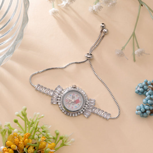 Silver Plated Watch For Girls & Women with Elegant Stylish Everyday Fashion Look