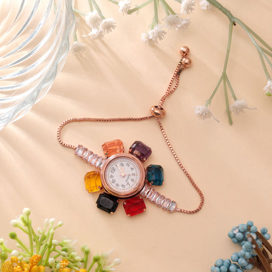 Rose Gold Plated Watch For Girls & Women Featuring Premium Designer Dial Style