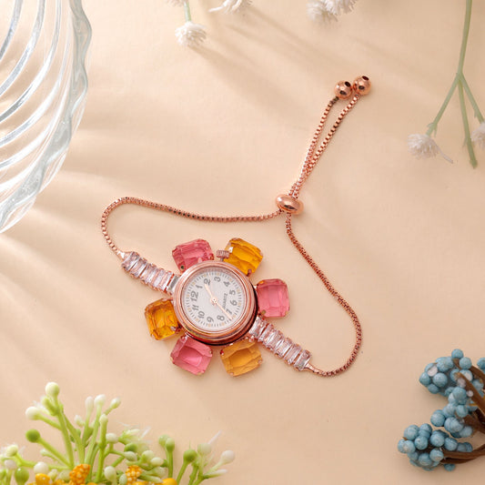 Rose Gold Plated Watch For Girls & Women with Elegant Modern Fashion Appeal