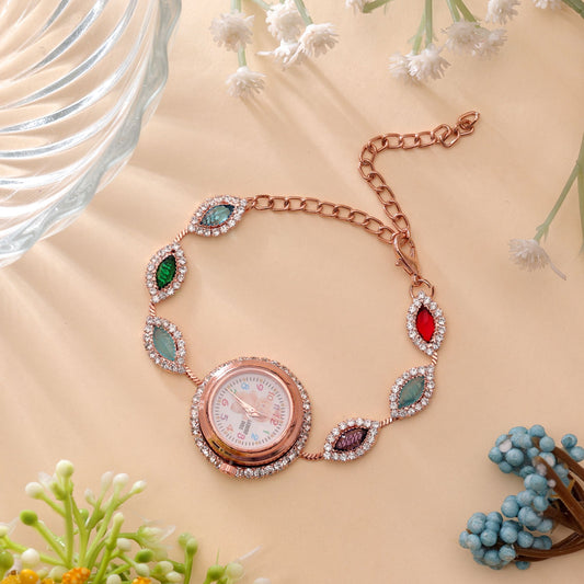 Rose Gold Plated Watch For Girls & Women Crafted for Casual and Party Wear
