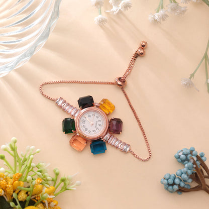 Rose Gold Plated Watch For Girls & Women Featuring Stylish Trendy Wristwear Design