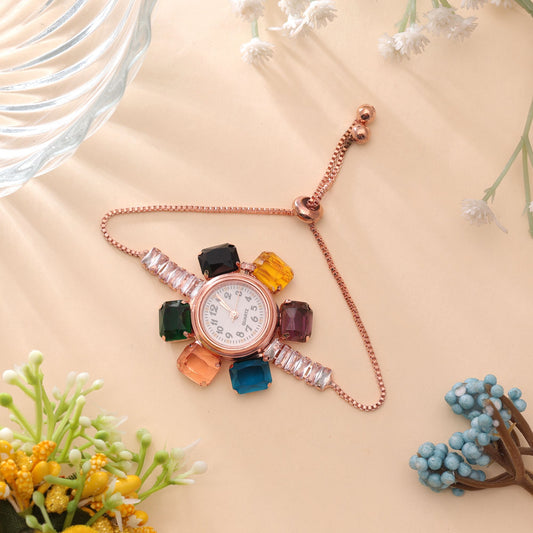 Rose Gold Plated Watch For Girls & Women Featuring Stylish Trendy Wristwear Design