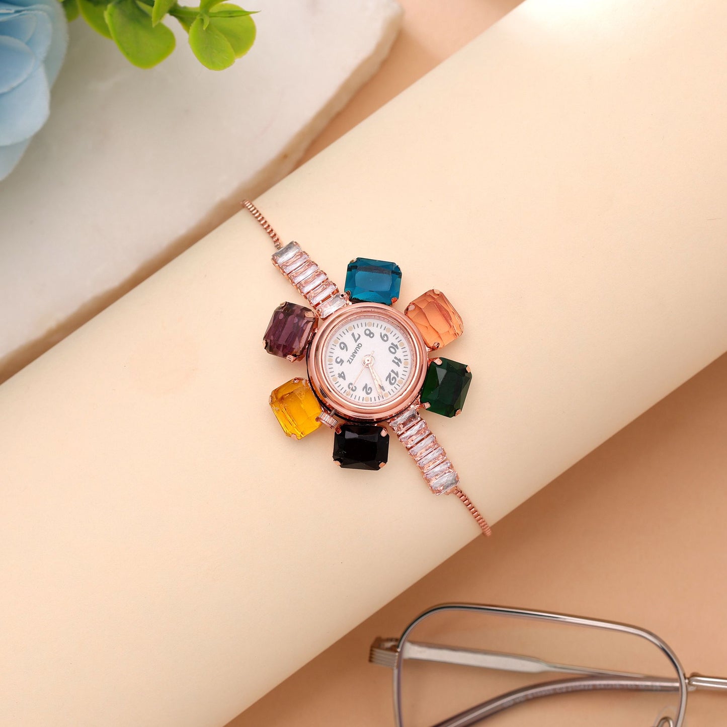 Rose Gold Plated Watch For Girls & Women Featuring Stylish Trendy Wristwear Design