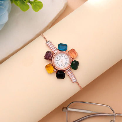 Rose Gold Plated Watch For Girls & Women Featuring Stylish Trendy Wristwear Design